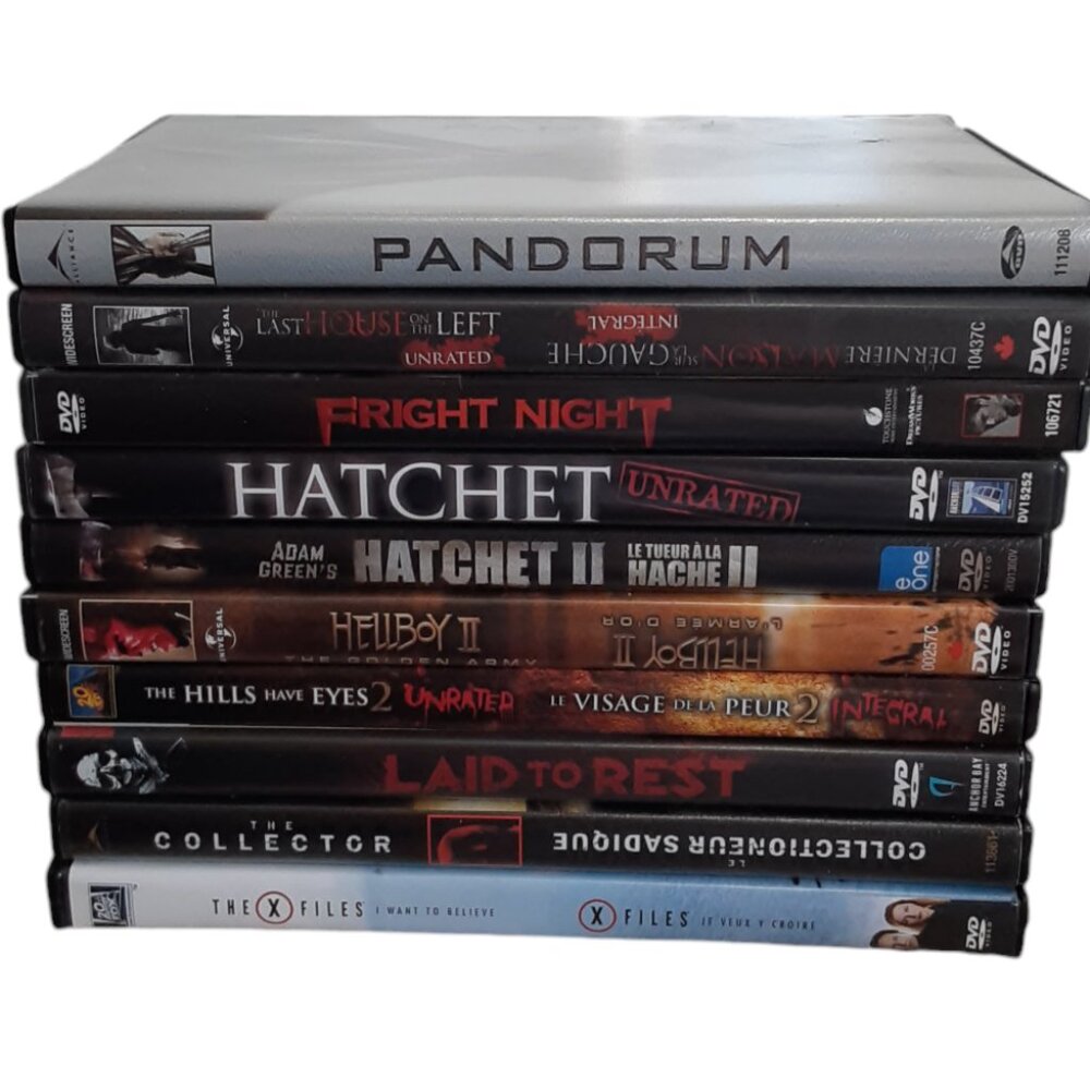 Horror Movie DVD Bulk Lot Fright Night Hatchet 1 & 2 Hills Have Eyes 2 Pandorum